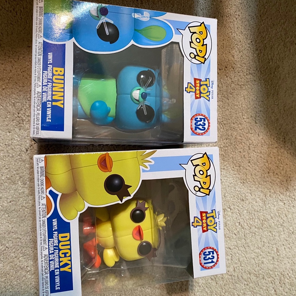 Disney Ducky and Bunny Funko pop figures